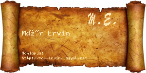 Mór Ervin névjegykártya