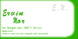 ervin mor business card